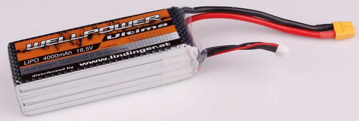 Actual product image Wellpower Lipo battery Ultima 4000 mAh / 18.5 Volt 5S 25/50C CH3/5 XT-60 (18.50 V, 4000 mAh)