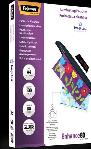 Actual product image Fellowes Enhance 80 (A4, 100 Piece, 80 µm)