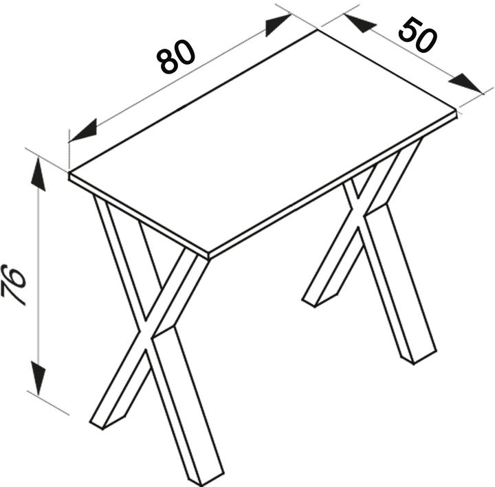 Produktbild VCM Premium Büromöbel Schreibtisch Lona X Silber (80 x 50 x 76 cm)