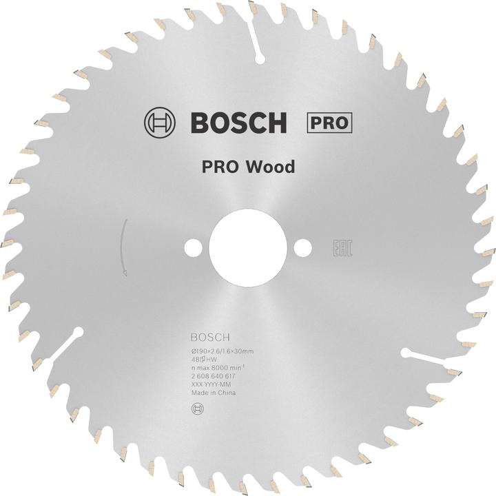 Produktbild Bosch Professional Zubehör PRO Wood Kreissägeblatt, 190 x 2.6 x 30 mm