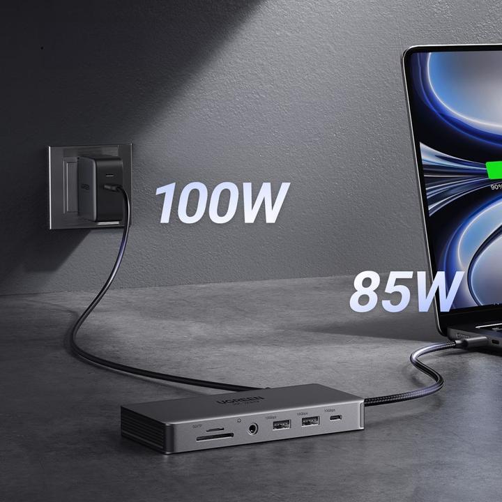 Produktbild Ugreen HUB CM681 15978 13in1 USB-C - 2x USB-A 3.2 / 2x USB-A 3.0 / USB-C 3.2 / 2x HDMI / DisplayPort (USB-C, 13 Ports)