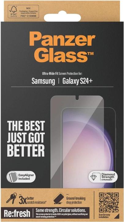 Productafbeelding PanzerGlass Ultrabrede pasvorm (1 Stuk, Samsung Galaxy S24+)
