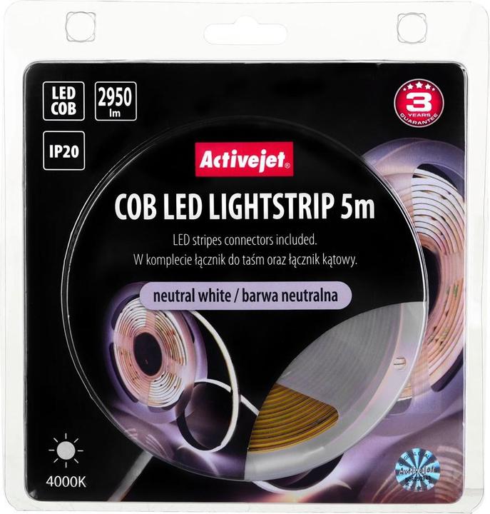 Actual product image Activejet AJE-COB neut LED strip universal strip light indoor (Neutral White, 500 cm, Indoor)