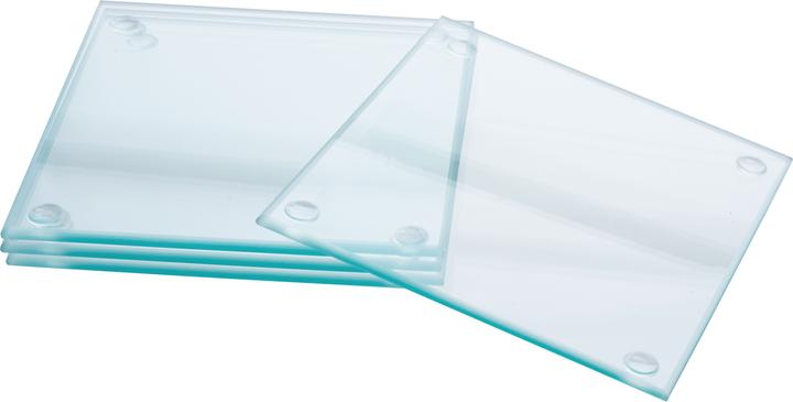 VBS Glass coaster, 4 pieces, 12x12cm (4 x, Glass coaster)