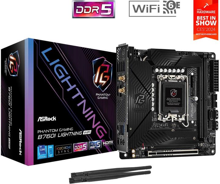 AsRock B760I Lightning WiFi (LGA 1700, Intel B760, Mini-ITX)