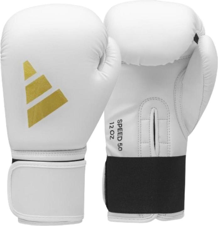 adidas Boxhandschuhe Speed 50, ADISBG50 white/gold (14 OZ)