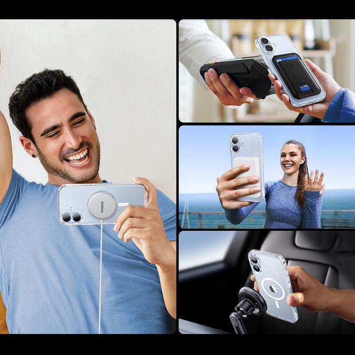 Image du produit Ugreen Classy Clear Étui magnétique pour iPhone 16 - Transparent (Apple iPhone 16)