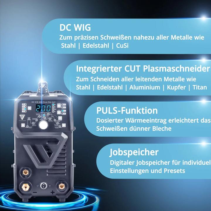 Produktbild Stahlwerk Kombi-Schweissgerät DC WIG 200 Puls Pro CUT 4-in-1