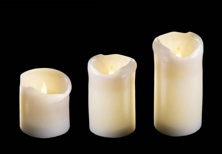 Produktbild Novaliv 8x kleine LED Stumpenkerze mit Timer - 7,5cm Durchmesser 7,5cm Höhe - 2 AA Batterien nötig LED (8 x)
