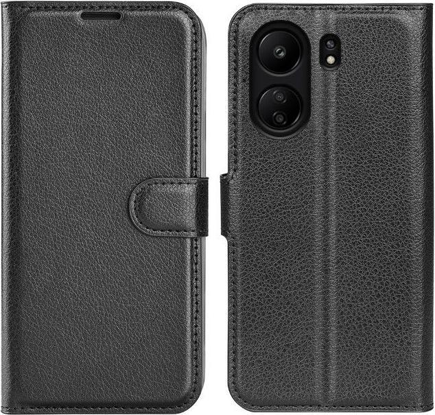 Actual product image MU Classic Litchi Leather Bookcover Series (Xiaomi Poco C65, Xiaomi Redmi 13C)