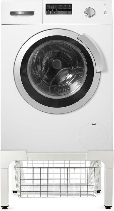Image du produit Nedis Support pour lave-linge et sèche-linge | Panier en fil métallique | 200 kg | Blanc