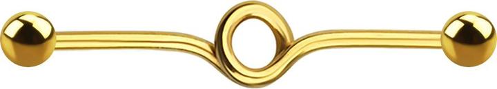 Star Piercing Barbell vergoldet Schleife mit zwei Kugeln (ohne Messing, Chirurgenstahl 316L)