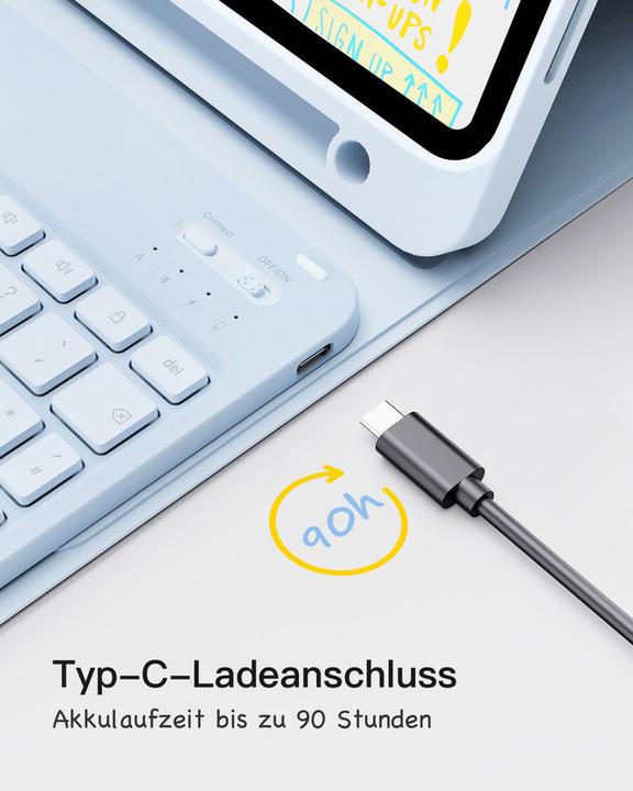 Actual product image Inateck Keyboard iPad 04002 blue (KB04002 blue) (DE, Cable)