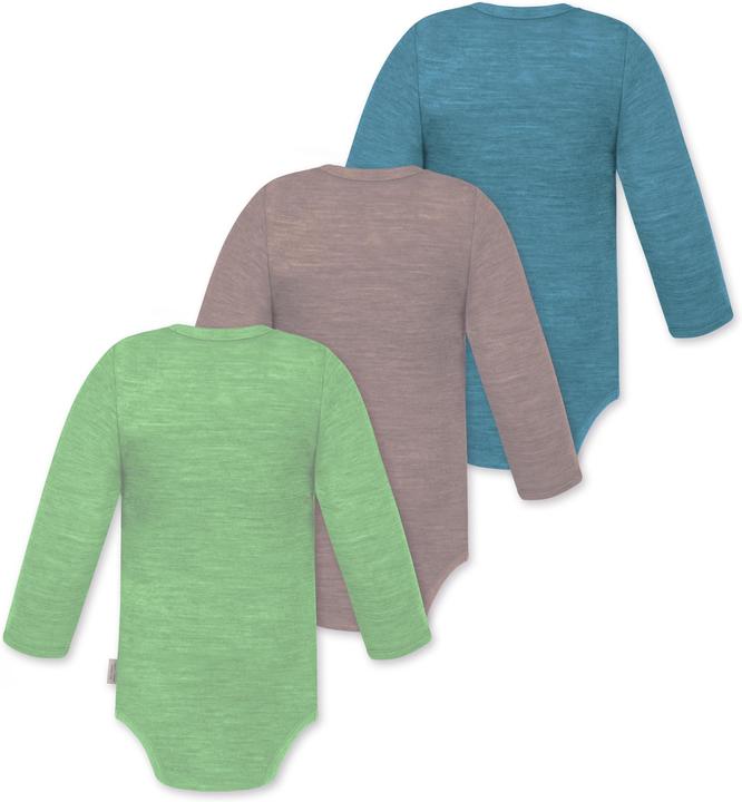 Produktbild Normani 3er Pack Baby Merino Langarmbody „Tuai" - 9403 (74)