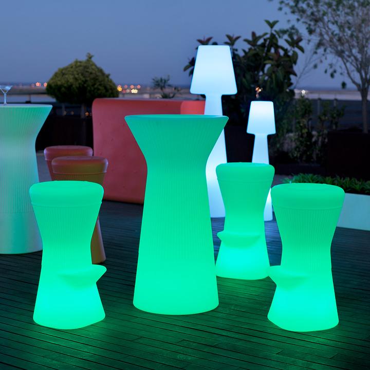 Produktbild Newgarden CORFU 74 LED Solar Barhocker 40cm + RGB, Akku, Fernbedienung Innen & Aussen IP65 (45 lm, IP65)