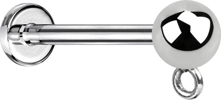 Star Piercing Micro Labret Innengewinde silber mit Kugel Ring für Anhänger (ohne Messing, Chirurgenstahl 316L)