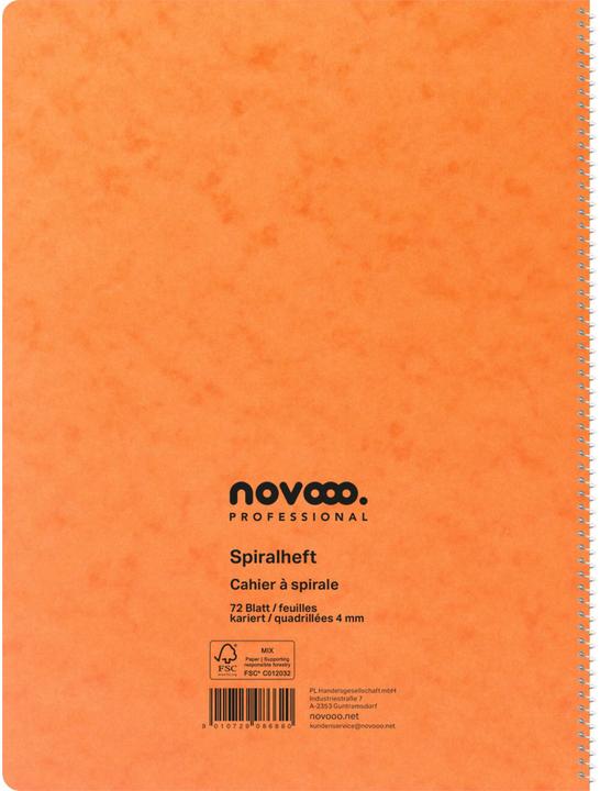 Produktbild Novooo Spiralheft assortiert (A4, Kariert)
