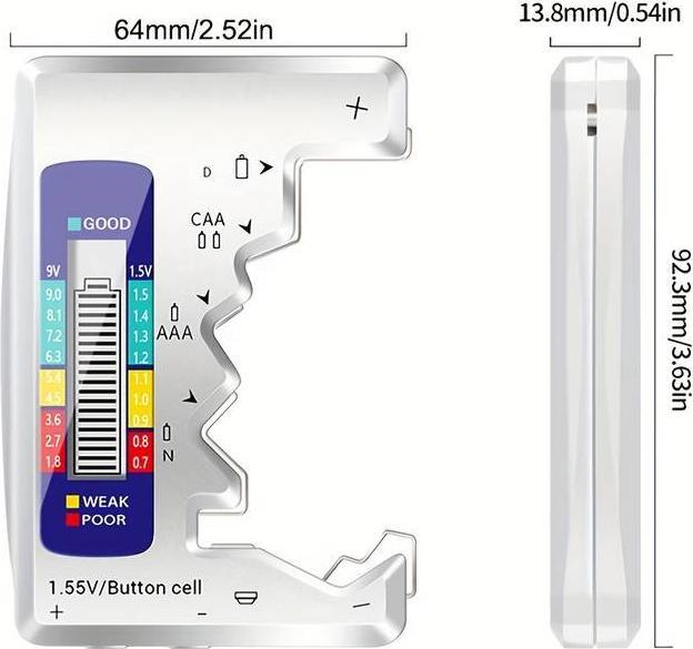 Immagine prodotto PhoneLook Tester universale intelligente per batterie con indicatore di carica della batteria a LED integrato