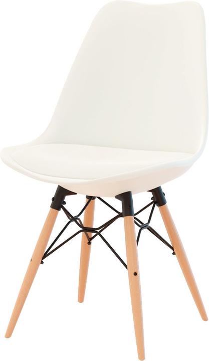 Produktbild Paperflow Schalenstuhl DOGEWOOD, Kunststoff, mit Holzbeinen, Sitzkissen. schwarz oder weiss