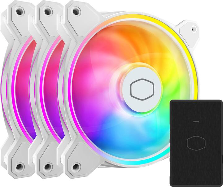 Actual product image Cooler Master MasterFan MF120 Halo 2 White Edition 3in1 (120 mm, 3 x)