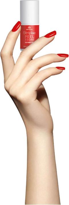 Actual product image Alessandro Striplac Peel or Soak Ruby Red 8 ml (123 Ruby Red, Peelable nail polish)