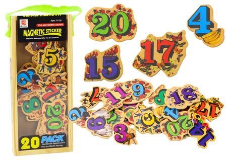 Produktbild Lean Toys Set Holzmagnete, Zahlen, Bilder, 20-tlg (20 x)