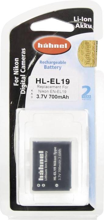 Produktbild Hähnel Ersatzakku HL-EL19, für Ni EN-EL19 (Kamera Akku)