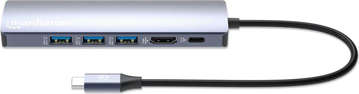Actual product image Manhattan 6-in-1 4K USB-C docking station 1xHDMI 3xUSB 5 Gb/s (USB-C, 6 Ports)
