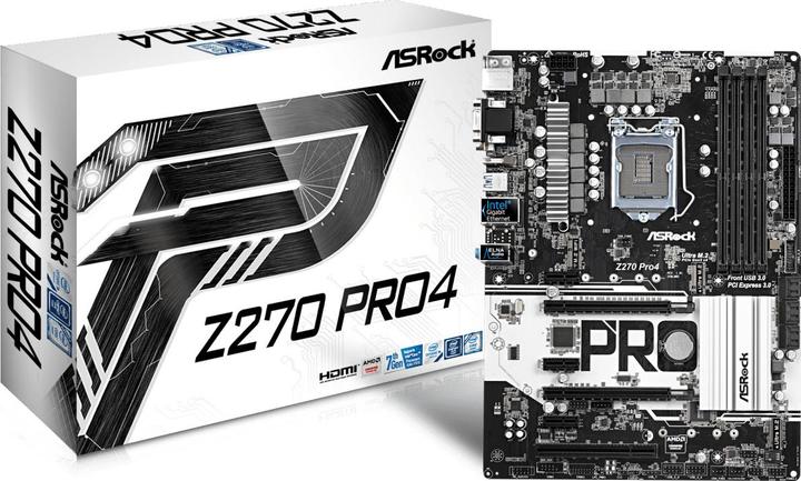 Produktbild AsRock Z270 Pro4 (LGA 1151, Intel Z270, ATX)