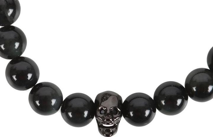 Actual product image Something Different Obsidian Skull Bracelet (100% synthetic material)