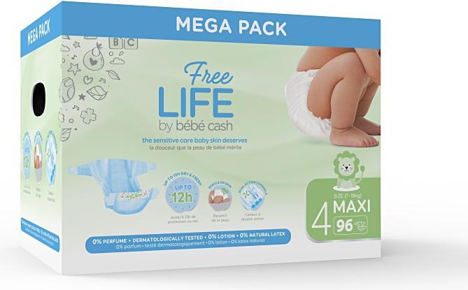 Actual product image Ontex BBCash Freelife Maxi 7 - 18 kg (Size M, Pack, 48 Piece)