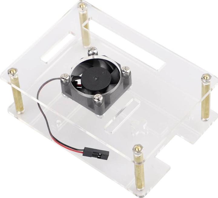 Produktbild Renkforce RBP-PLC100 SBC-Gehäuse Passend für: Raspberry Pi, Banana Pi, Rock Pi inkl. aktiven Kühler Transparen