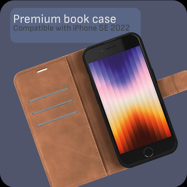 Actual product image Cazy Premium wallet case for iPhone SE 2022, magnetic wallet case, card slots, stand - (Apple iPhone SE (3rd Gen))