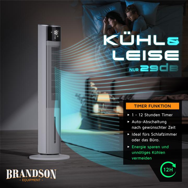 Produktbild Brandson Mobiler Luftkühler mit Wasserkühlung, Klimagerät, 60W, WIFI, Turmventilator, Verdunstungskühler