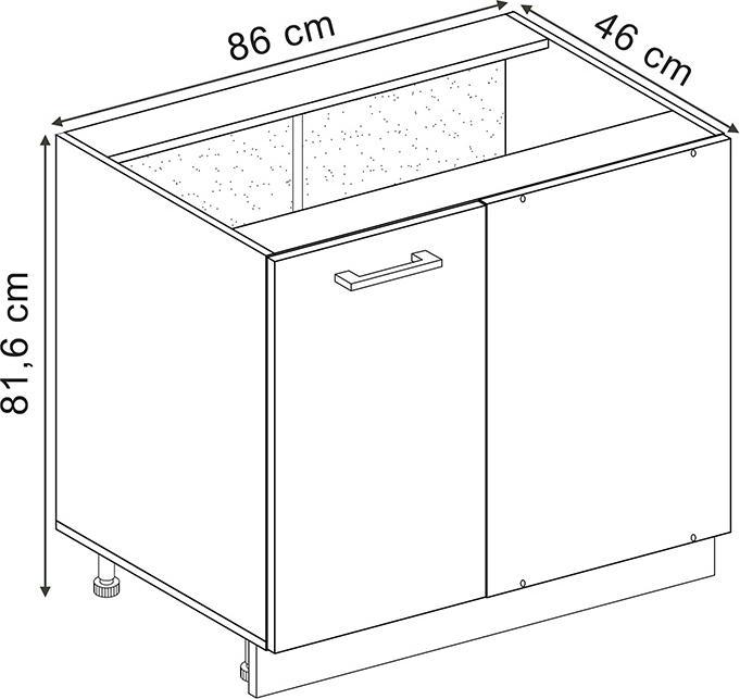 Produktbild Vicco Eckunterschrank R-Line (86 x 60 x 81.5 cm)
