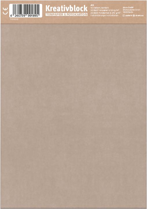 Produktbild Share Kreativ-Bastelblock A5, 40 Blatt (40 x)
