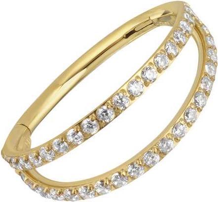 Bijouteria Ohrpiercing (PVD Beschichtung (goldfarbig), Titan, Kristall)
