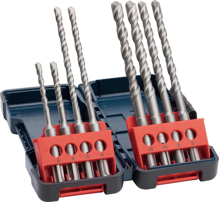 Bosch Professional Zubehör 8-teiliges Hammerbohrerset SDS plus-3, Tough Box, 5–10 mm (5,0, 6,0, 8,0)