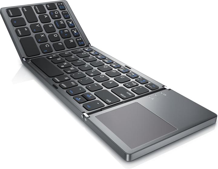 Produktbild Aplic Wireless Tastatur, faltbares Mini Bluetooth Keyboard mit Touchpad im Super Slim Design (DE, Kabellos)