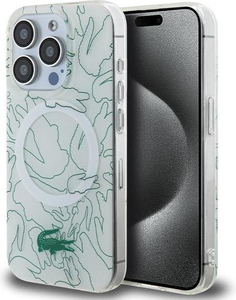 Produktbild Lacoste LCHMP15LUREH iPhone 15 Pro 6.1" biały/white hardcase Double Layer Repeat MagSafe (Apple iPhone 15 Pro)
