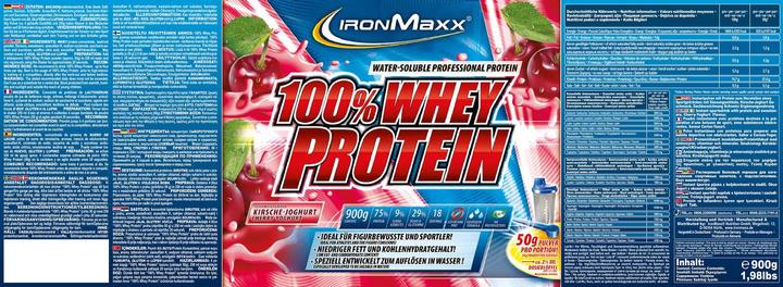 Image du produit IronMaxx 100% de protéines de lactosérum (Cerise, Yogourt, 1 pcs, 2350 g)