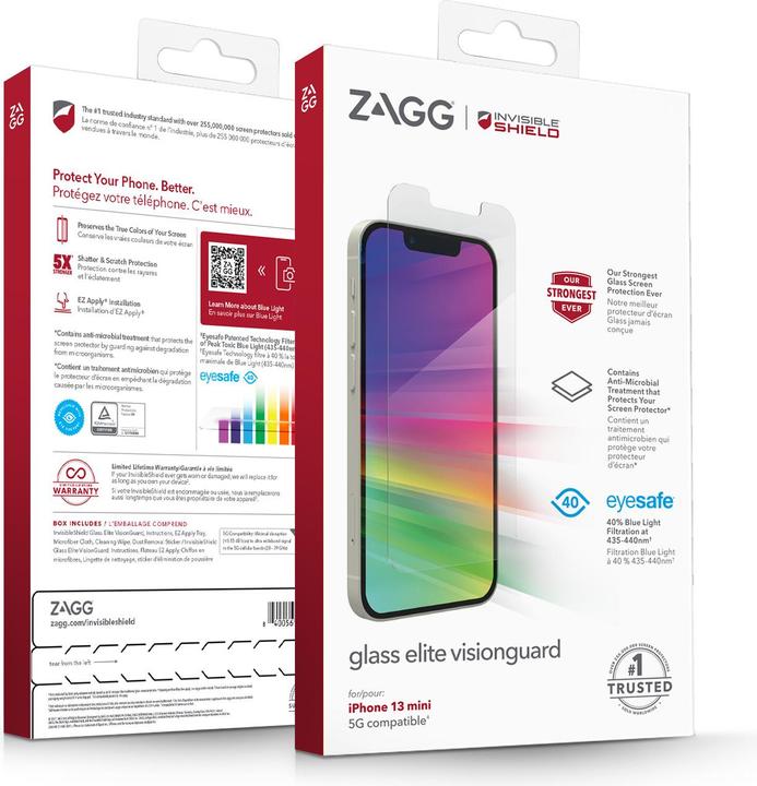 Actual product image InvisibleShield Glass Elite VisionGuard+ (1 Piece, Apple iPhone 13 mini)