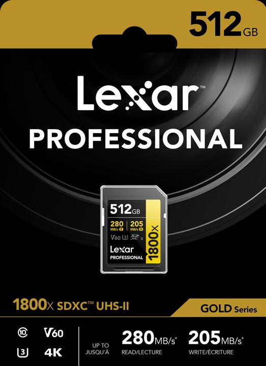 Image du produit Lexar Professional (512 Go, SDXC, U3, UHS-II)