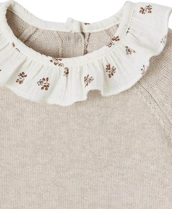 Vertbaudet Baby Pullover mit geblümtem Kragen