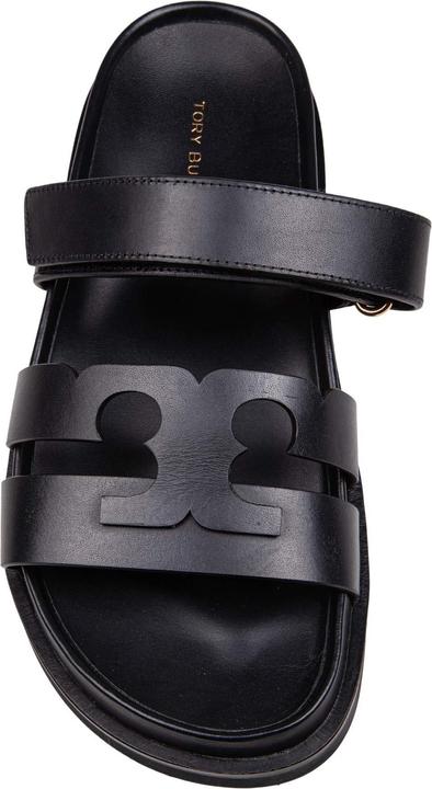 Actual product image Tory Burch slide ines sport double t in leather color black (37)