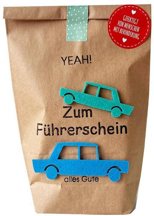 Actual product image Wunderle Wonder bag, Yeah- all the best for your driving licence, brown bag (Gift box, 1 x)