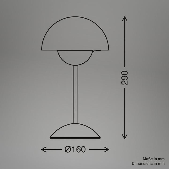 Produktbild Briloner Brilo unplugged KUGLE Akku LED Tischleuchte, stufenlos dimmbar - Coffee (250 lm)
