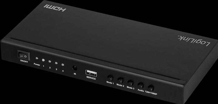 Produktbild LogiLink HDMI-Switch 4x1-Port, Multiviewer, 1080p/60 Hz, Scaler, Seamless, RC
