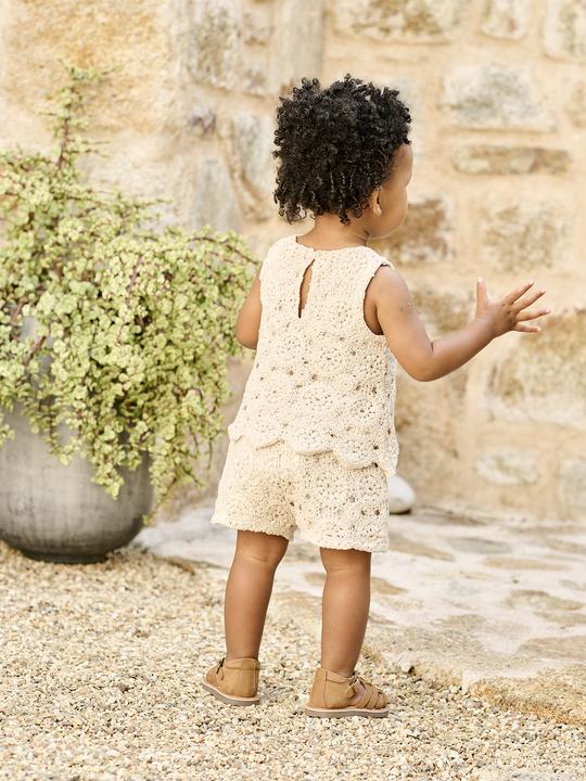 Produktbild Vertbaudet Mädchen Baby-Set: Top & Shorts aus Makramee (80)