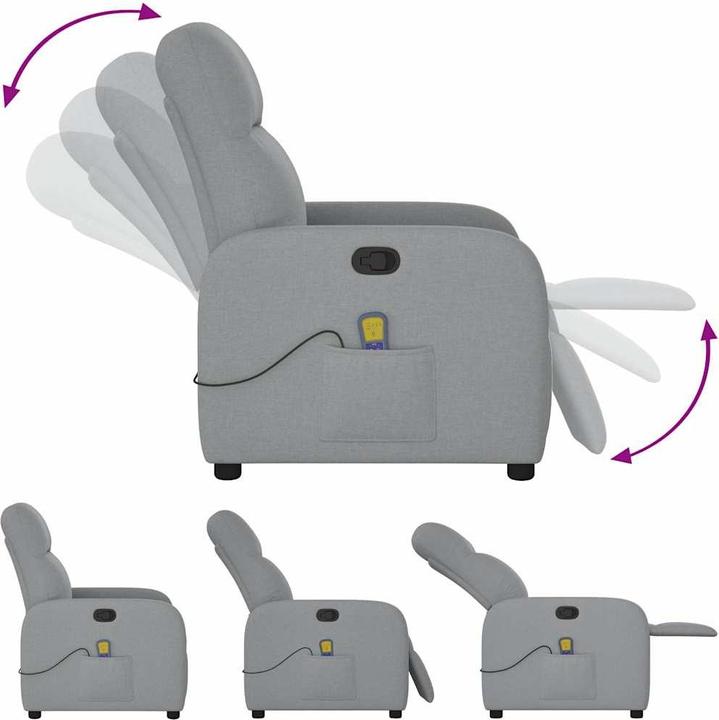 Immagine prodotto VidaXL Sedia da massaggio in tessuto grigio chiaro